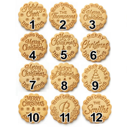 Personalized Christmas Cookie Cutter & Stamp, Custom Family Name Holiday Baking Stamp, Baker Gift 686920 WFD