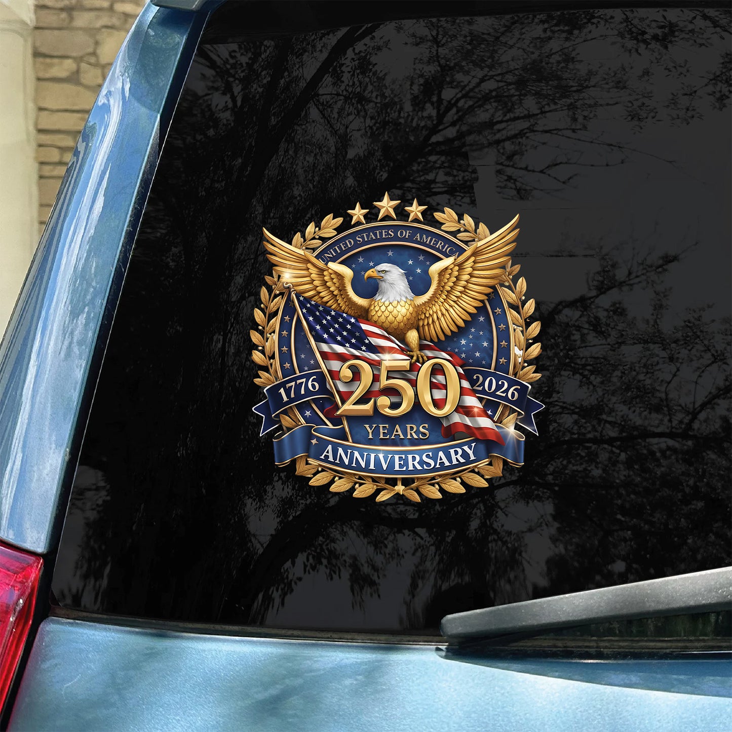 USA 250 Years Anniversary Decal, 4th of July 1776–2026 Car Decal, Patriotic Eagle US Flag Sticker 684223