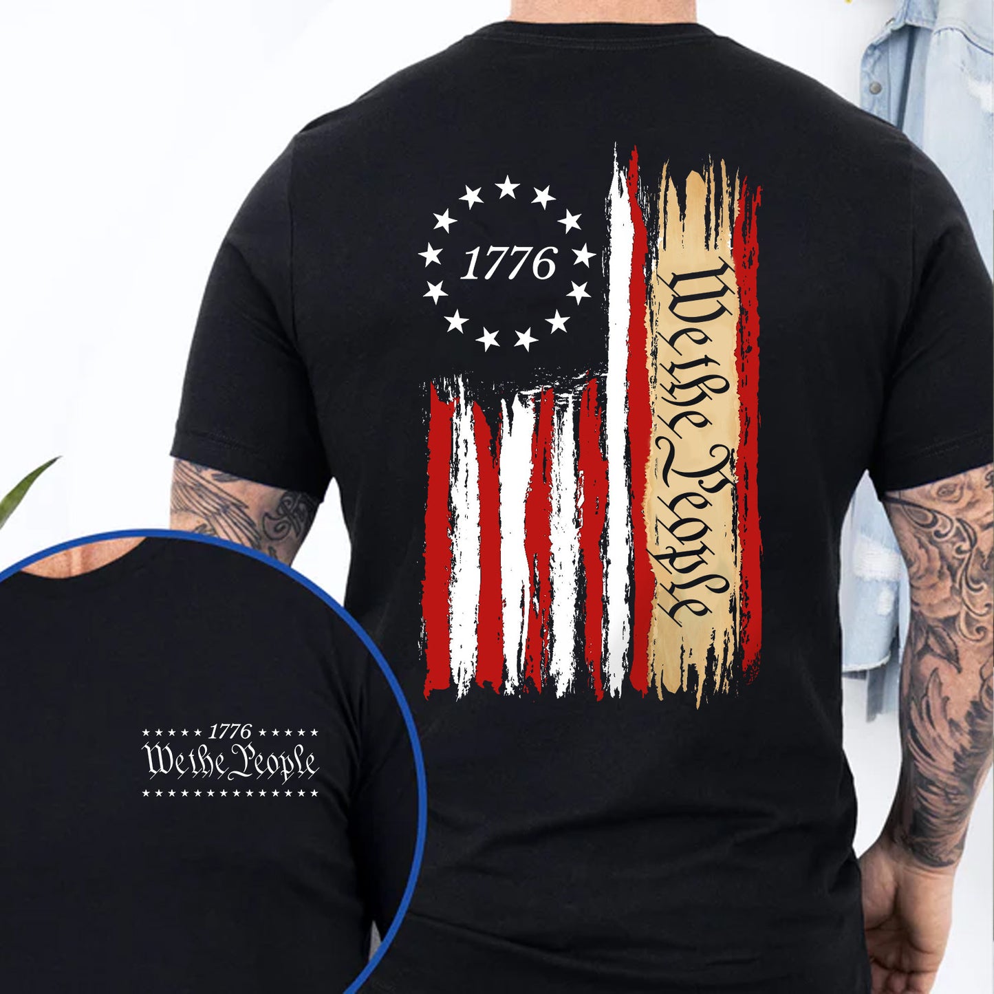 250 Years We The People 1776 Pocket & Back Shirt, Patriotic US Flag Tee, Independence Day 4th of July Shirt 684756