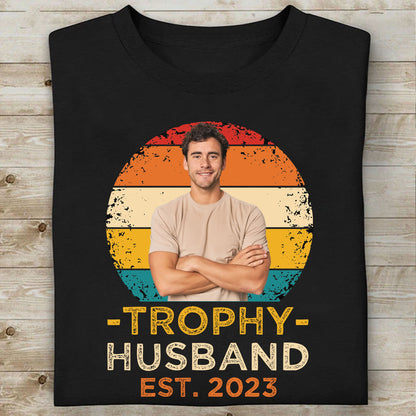 Personalized Photo Upload Trophy Husband Shirt | Custom Shirt for Men | Valentine's Day Gift 684113