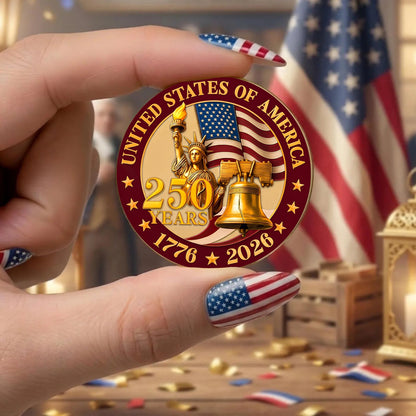 USA 250th Anniversary Commemorative Coin, Liberty Bell & Eagle Challenge Coin 685829