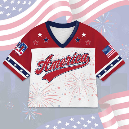Personalized USA 250 Years Anniversary Croptop Jersey, America 1776–2026 Cropped Baseball Shirt 685271 WFD