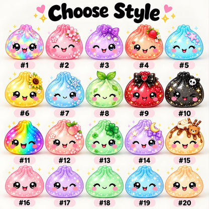Personalized Kawaii Dumpling Pillow, Custom Name Rainbow Squishy Cushion, Cute Kids Christmas Gift 686904 WFD