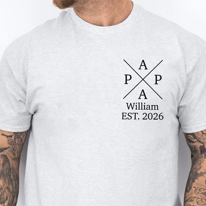 Personalized Papa Bright Shirt, Custom Name Dad Pocket T-Shirt, Father’s Day Gift, Birthday Gift for Men 684938