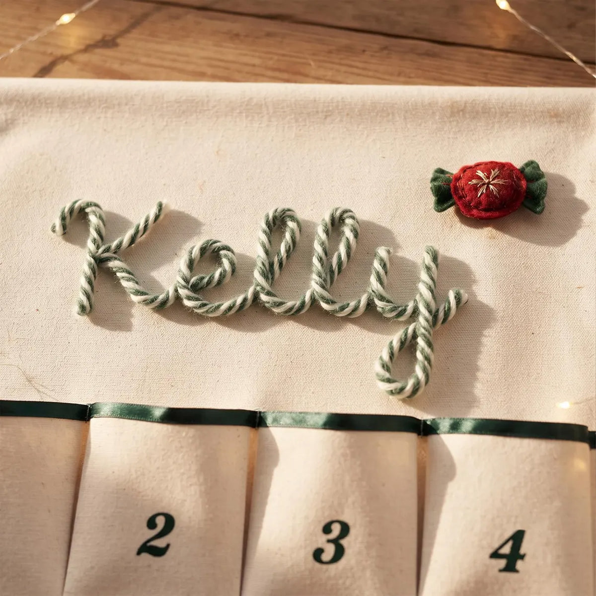 Personalized Christmas Advent Calendar, Custom Name Canvas Wall Hanging with 24 Pockets, Kids Gift 686711 WFD