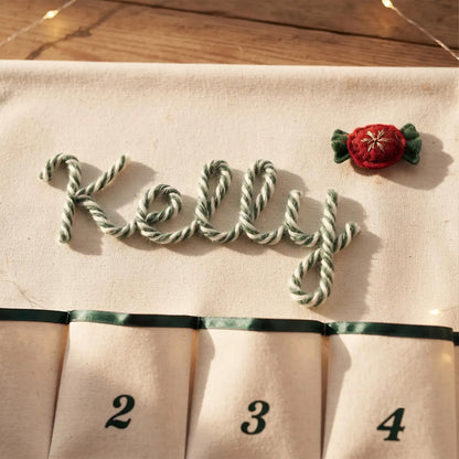 Personalized Christmas Advent Calendar, Custom Name Canvas Wall Hanging with 24 Pockets, Kids Gift 686711 WFD