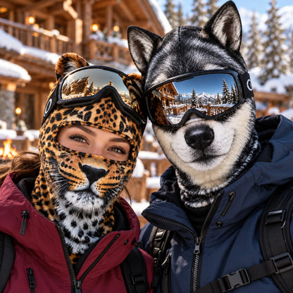 Custom Funny Animal Ski Mask With Ears, Cat Dog Balaclava, Birthday Gift for Ski Lovers 686488 WFD