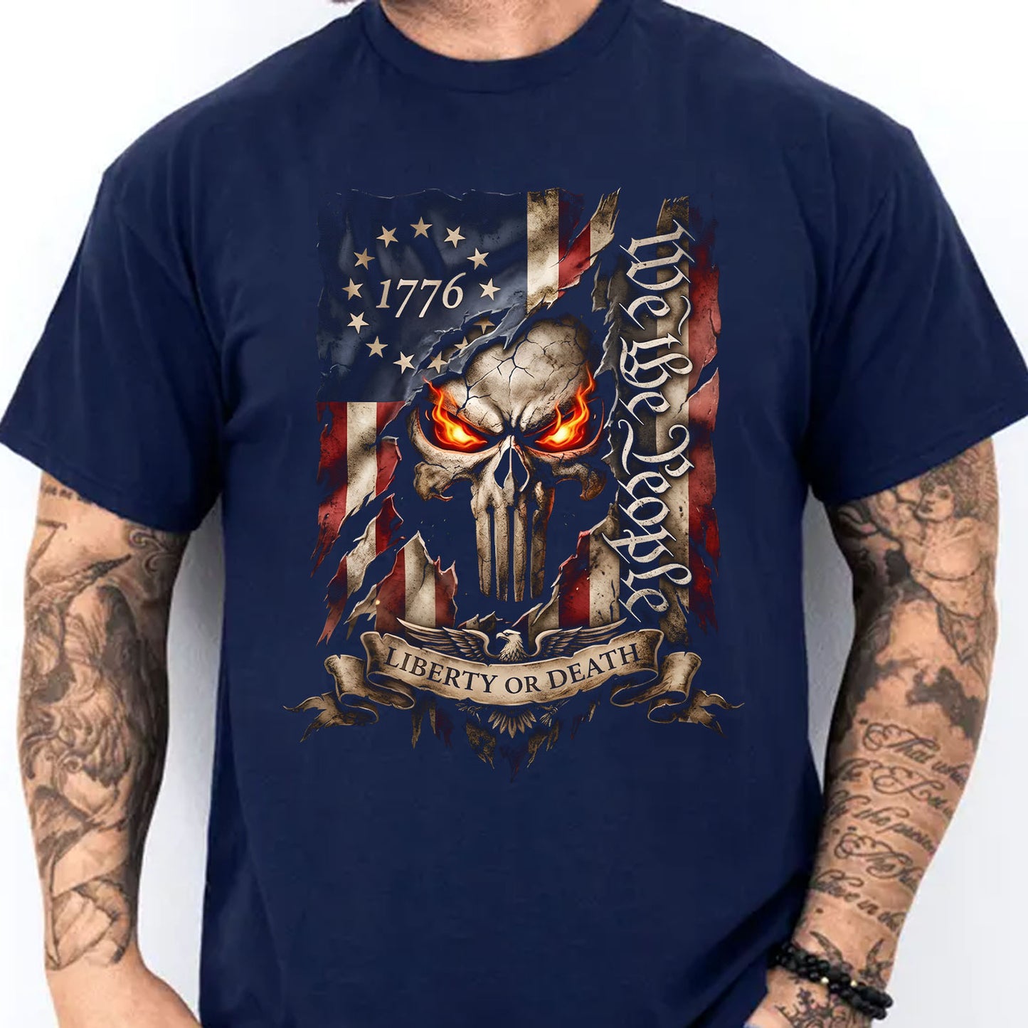 250 Years We The People Shirt, Liberty Or Death Skull Tee, Patriotic USA Flag Veteran Independence Day Shirt 685194