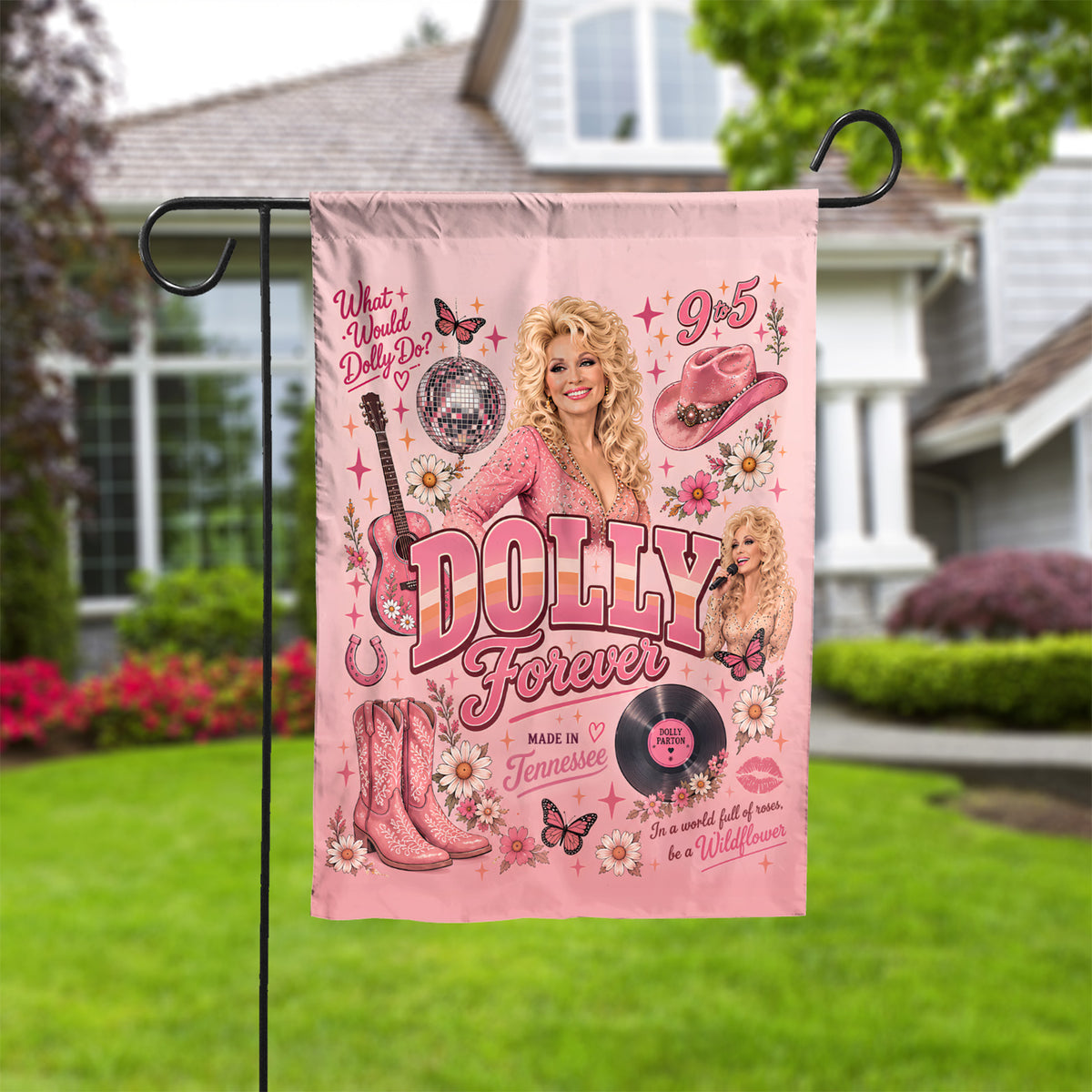Dolly Parton Memorial Garden Flag, In Loving Memory Country Music Yard Flag, Dolly Fan Tribute Gift 686189