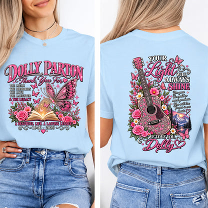 Dolly Parton Memorial Front & Back Shirt, 1946–2026 Country Music Tribute Bright Shirt 686046