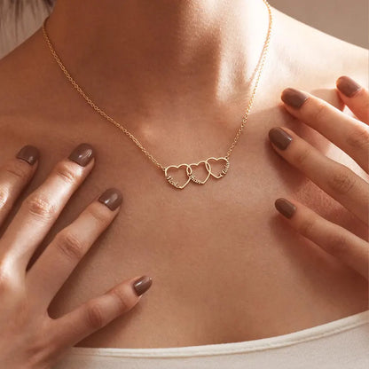 Personalized Family Name Heart Necklace, Custom Kids Names Necklace for Mom, Mothers Day Gift Jewelry 684799