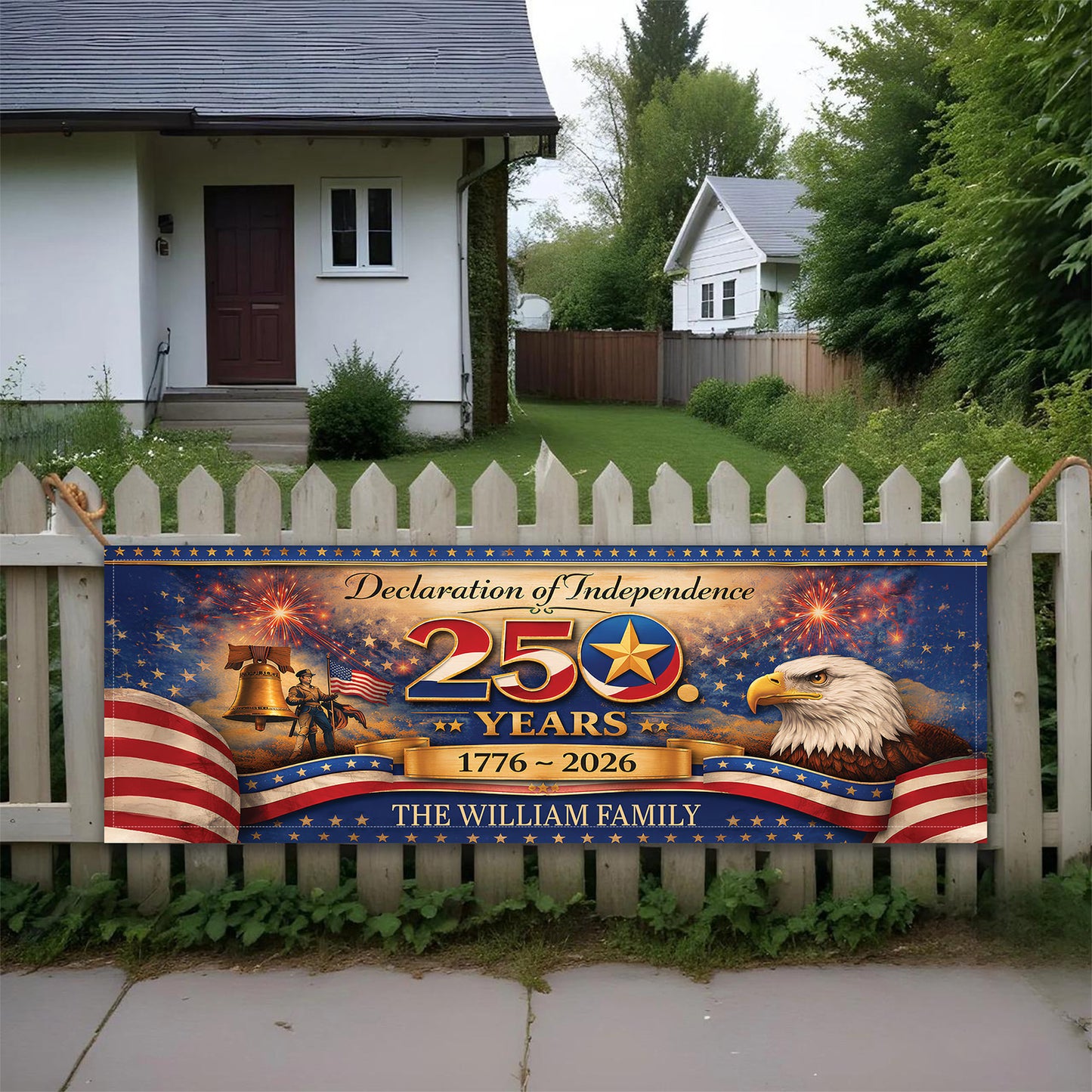 USA 250 Years Anniversary Banner Flag | Declaration of Independence Patriotic 1776–2026 Banner 684525
