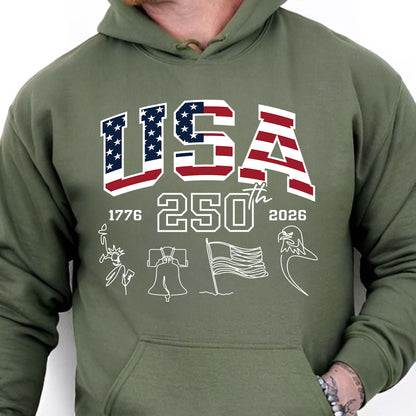 4th of July Shirt | USA 250 Years Dark Shirt | Independence Day T-Shirt | 250th Anniversary Tee 684458