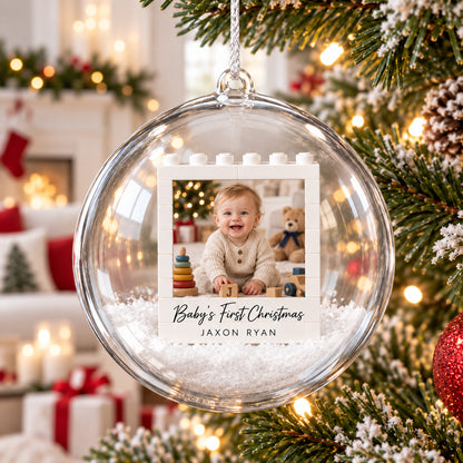 Personalized Baby First Christmas Lego Bauble Ornament, Custom Ultrasound Photo Christmas Gift 686283 WFD