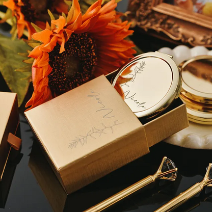 Custom Name Bridesmaids Gift Pocket Makeup Mirror | Elegant Bridal Shower Gift | Personalized Compact Mirror 684292