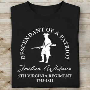 Personalized 250 Years USA Anniversary Shirt | Custom Name Descendant of a Patriot Tee | 4th of July Gift 684435
