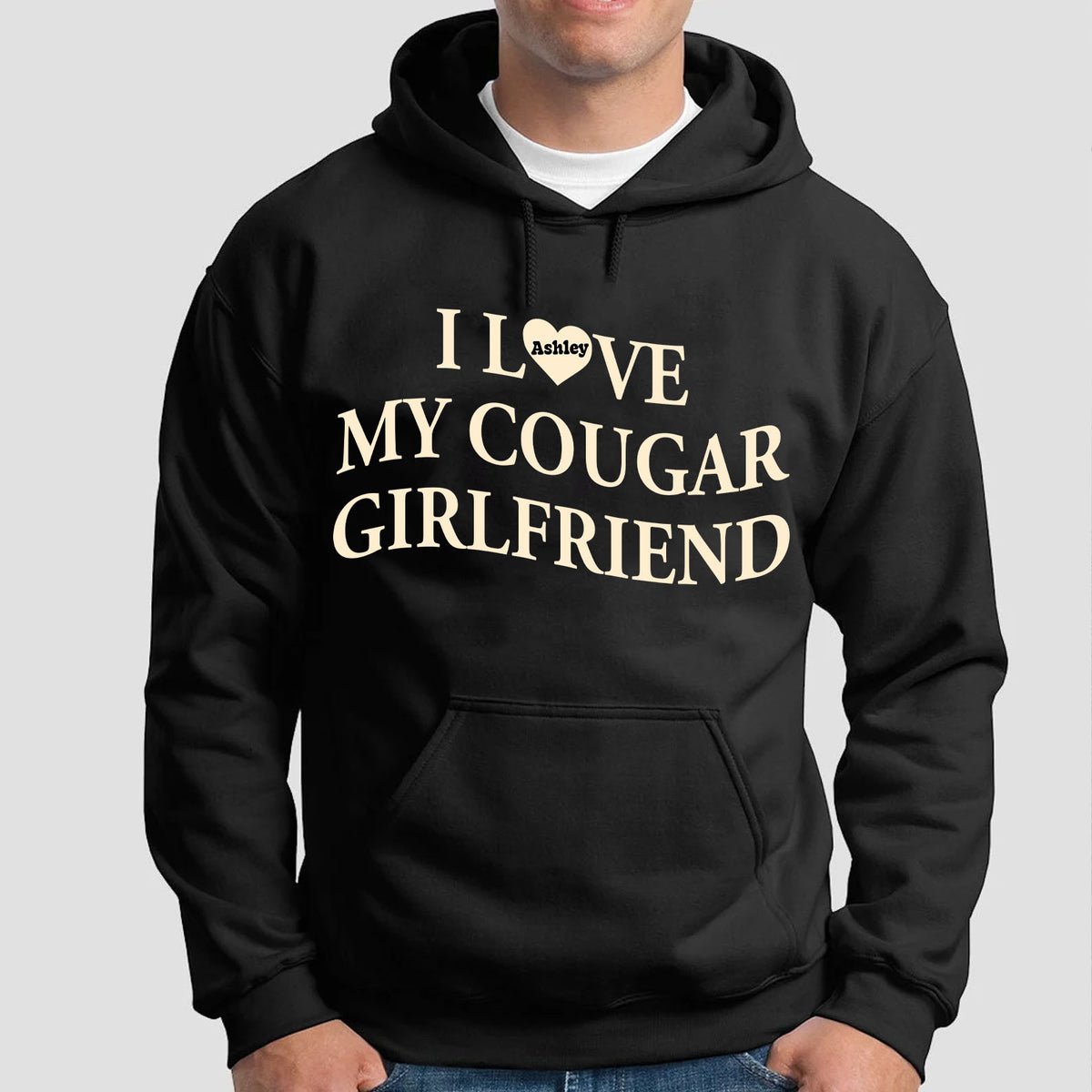 I Love My Cougar Girlfriend Shirt, Custom Name Girlfriend Hoodie, Valentine’s Day Gift 683796