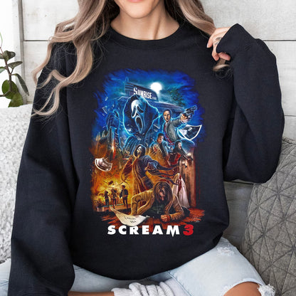 Scream 3 Halloween Shirt, Retro Horror Movie Sweatshirt, Classic Halloween Film Tee, Scary Halloween Shirt 683308-8
