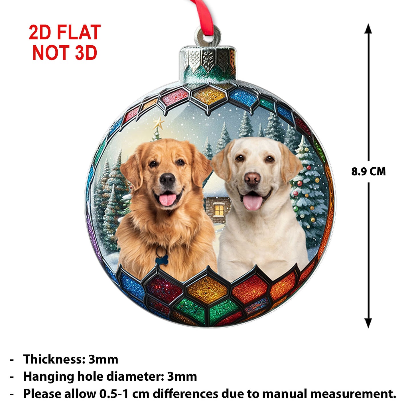 Christmas Dog Photo Acrylic Ornament | Personalized Custom Dog Cat Pet Photo Ornament 683453