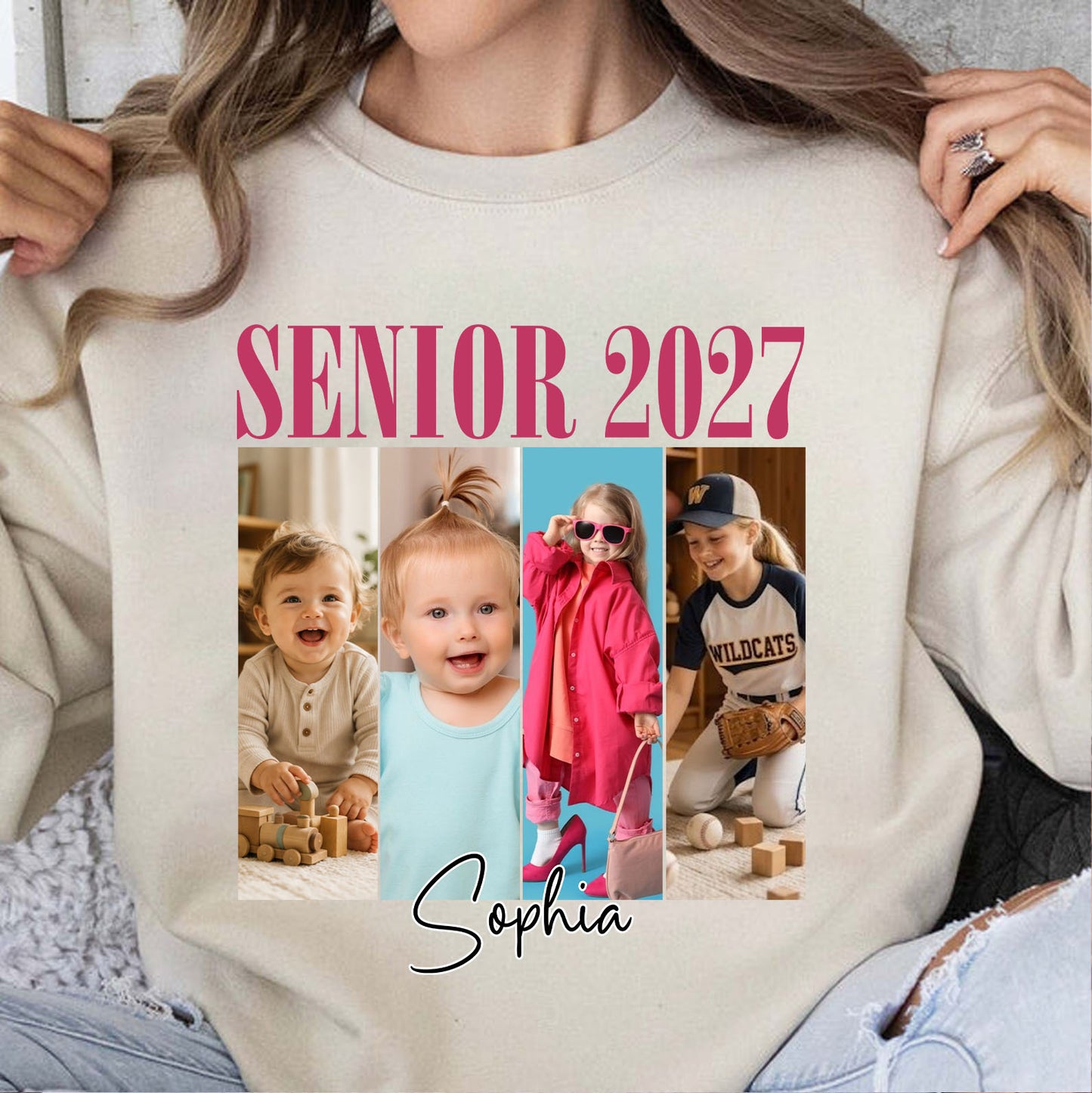 Custom Photo Senior 2027 Bright Shirt, Personalized Class of 2027 Graduation Tee, Senior Keepsake Gift 685724