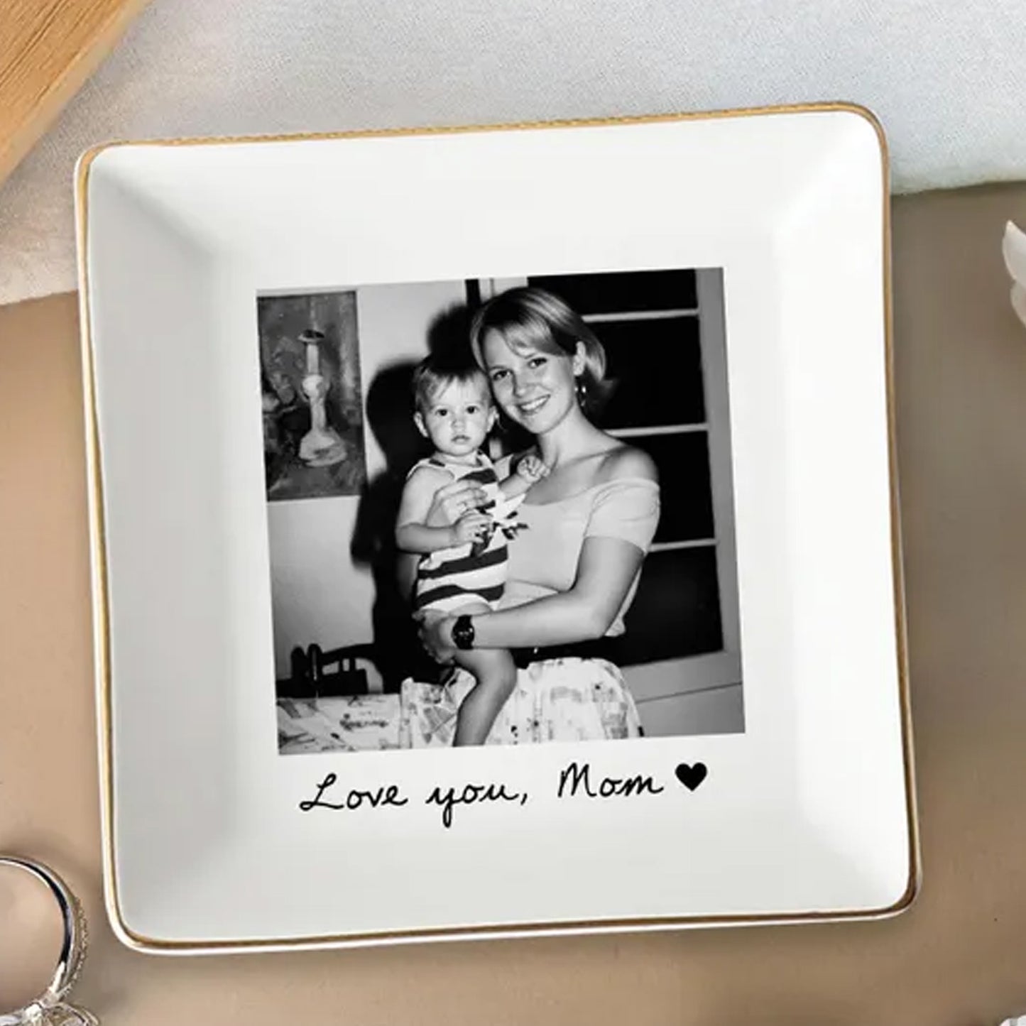 Custom Photo Jewelry Dish for Mum | Ceramic Trinket Tray Gift for Mom | Mother's Day Gift 684311 WFD