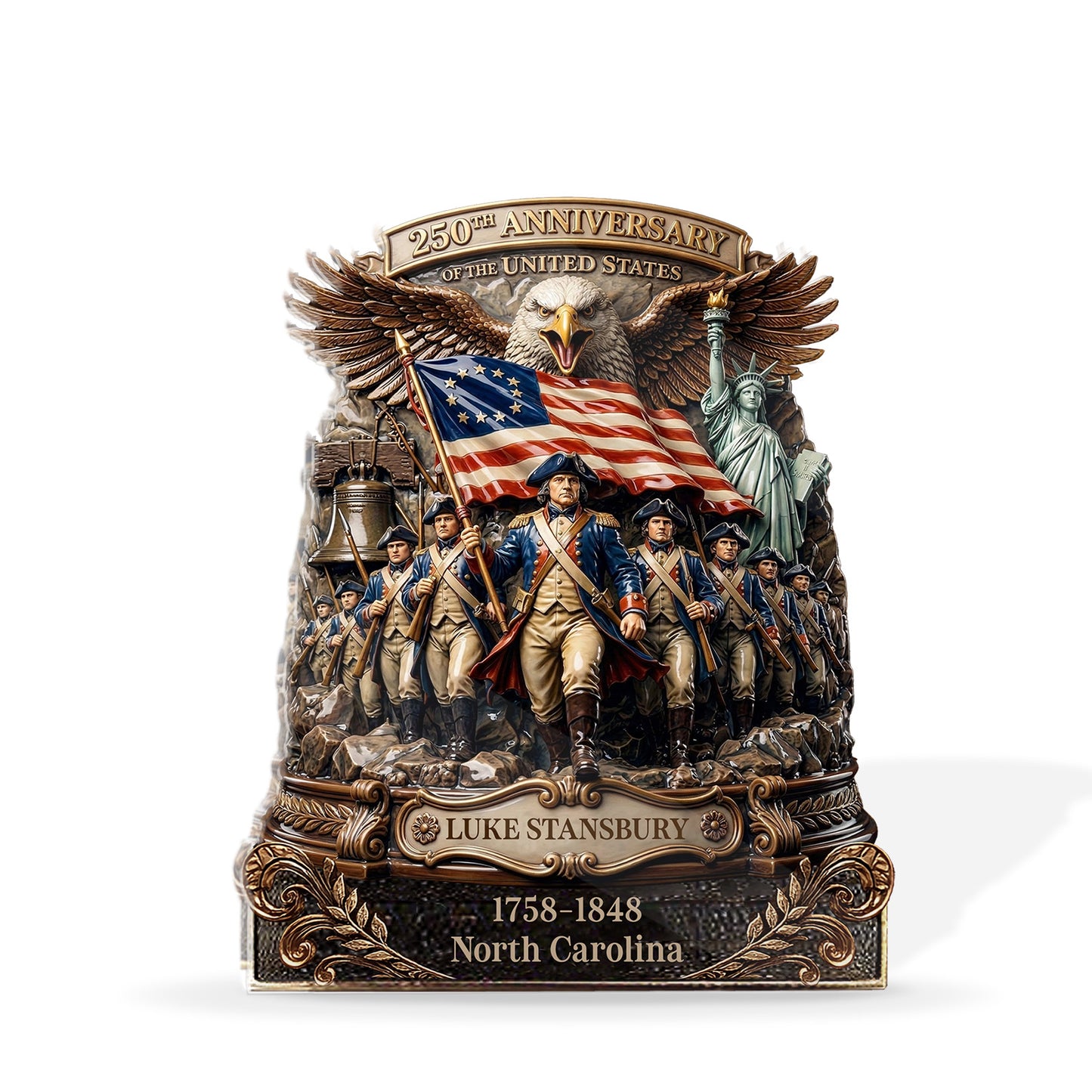 250 Years USA Acrylic Block Plaque | Personalized Patriotic Gift | 4th of July 1776–2026 Acrylic Block 684644