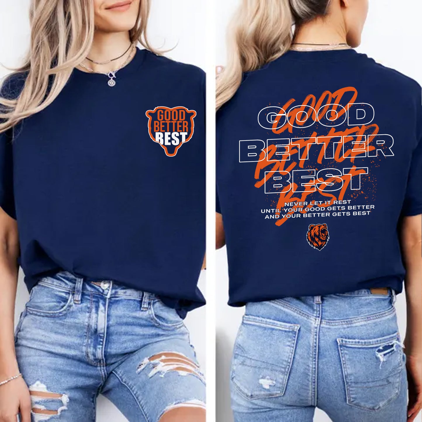 Chicago Football Good Better Best Shirt, Bear Down Hoodie, Chicago Sports Pocket & Back Shirt 684148