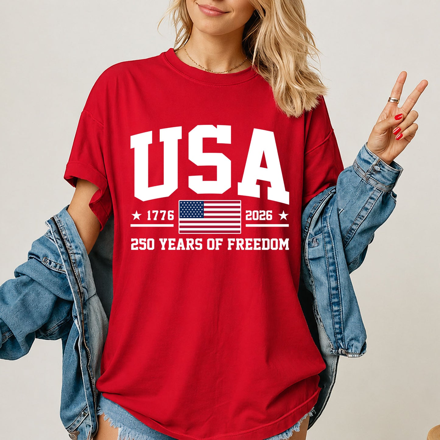 250 Years of Freedom USA Shirt, American Flag 1776-2026 Patriotic Independence Day Tee 685407