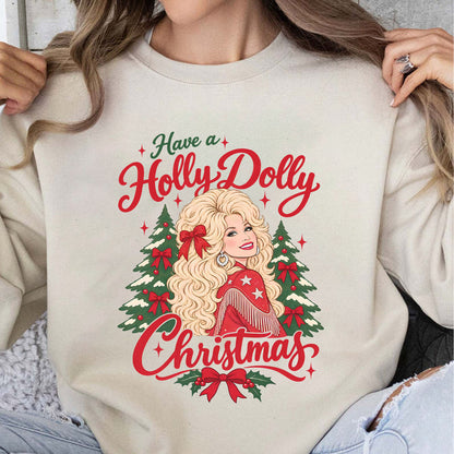 Have A Holly Dolly Christmas Shirt, Dolly Parton Memorial Tee, Country Music Christmas Shirt 686088