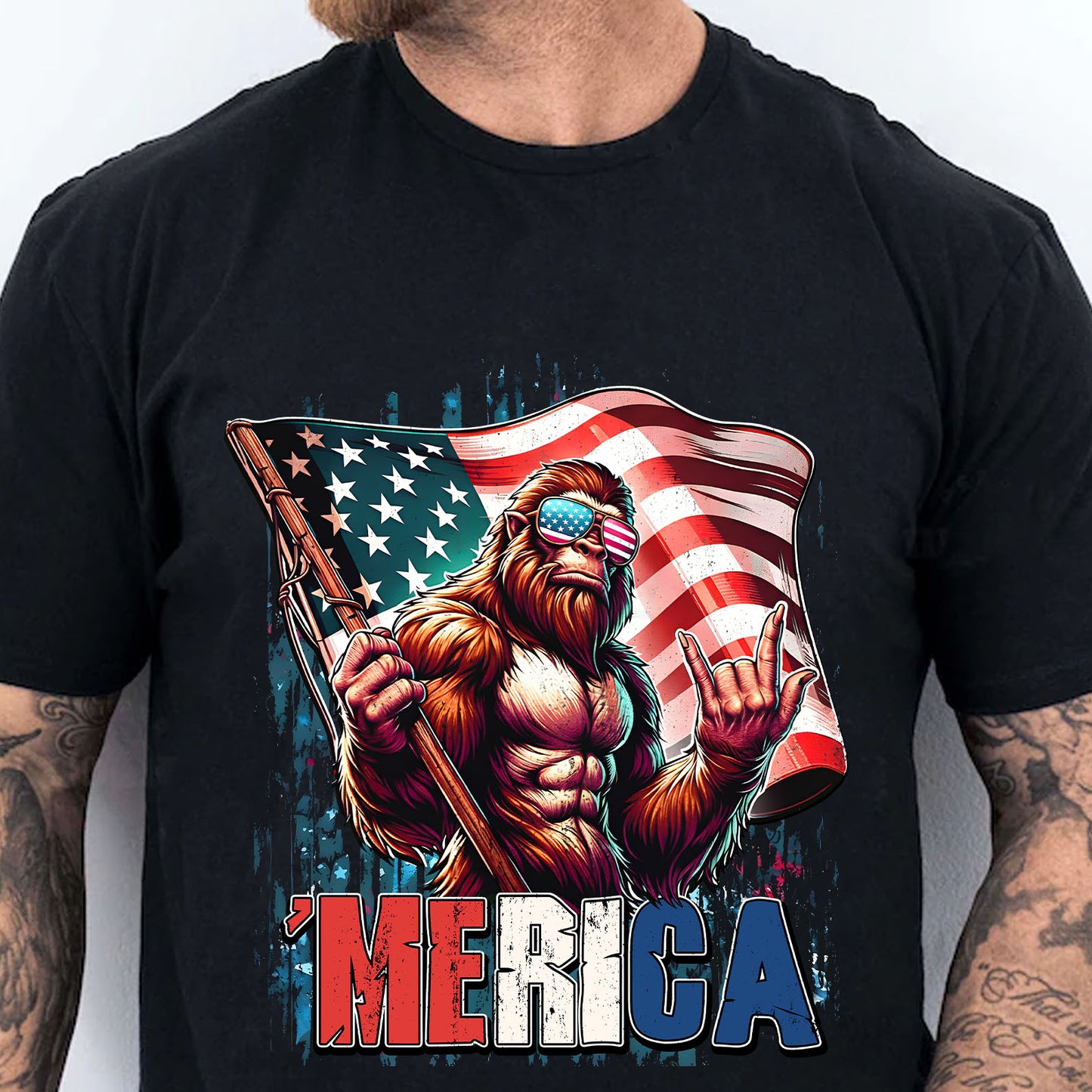 250 Years Bigfoot Shirt, Funny Patriotic Sasquatch 4th of July Tee, American Flag USA Shirt 685193