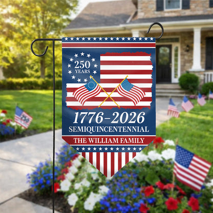 Personalized 250 Years USA 1776–2026 Garden Flag | Patriotic 4th of July Triangular Flag 684602