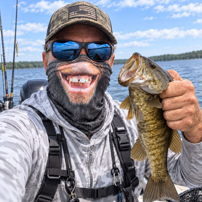 The Bass Face Fishing Mask, Funny Fish Face Neck Gaiter, Bass Fishing Gift for Men Anglers 686471