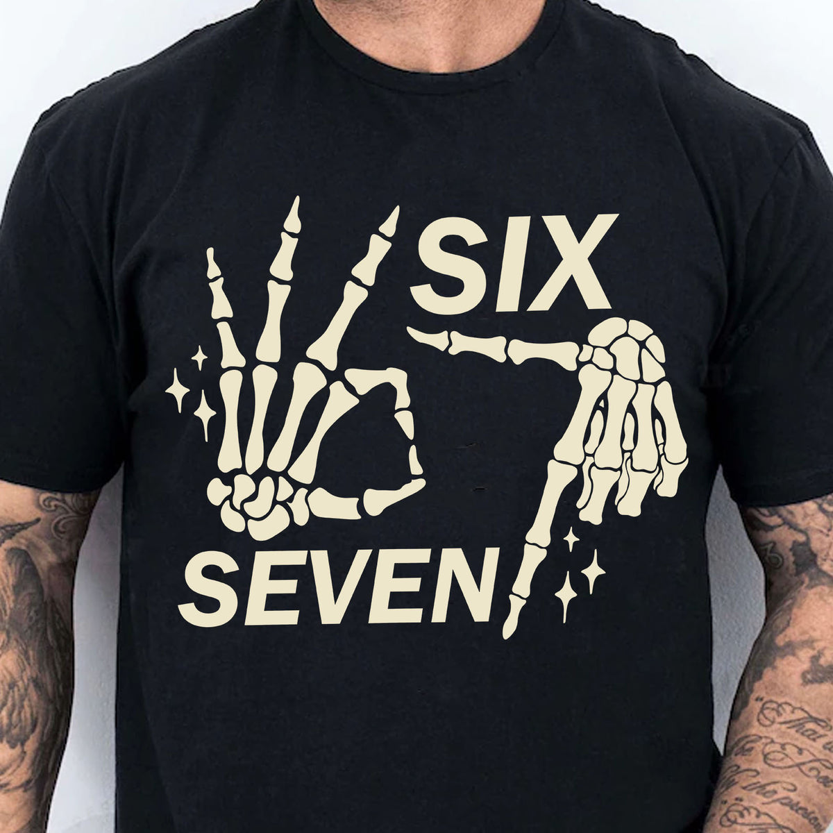 Halloween Six Seven Shirt | 6 7 Meme Skeleton Hands Halloween Shirt | Spooky Skull T-Shirt | Funny Halloween Shirt 683181