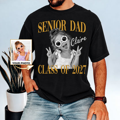 Custom Photo Senior Mom Dad 2027 Shirt, Personalized Class of 2027 Graduation Shirt, Proud Dad Mom Gift 686372 WFD
