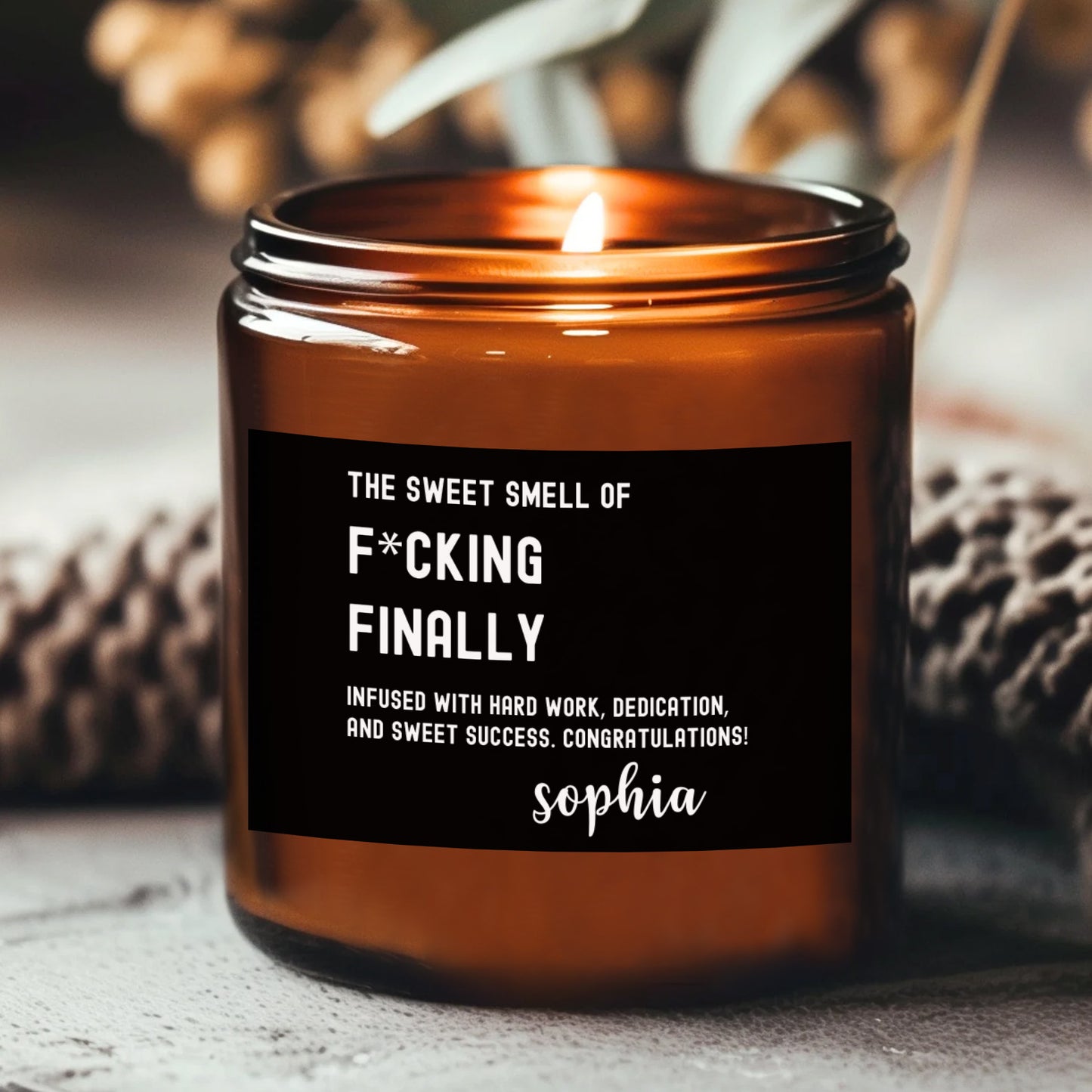 Funny Finally Graduation Candle Gift, Personalized Scent Candle, Congratulations Gift 684855