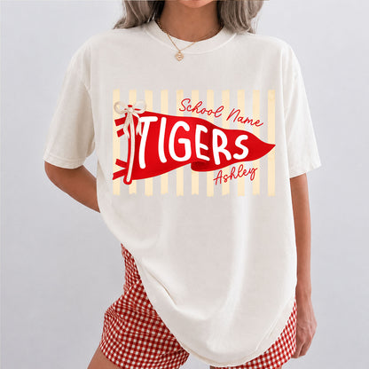 Personalized School Mascot Comfort Colors Shirt, Custom School Spirit Tee, Preppy Game Day Shirt 685703