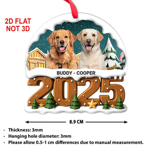 Custom Dog Photo Upload 2025 Acrylic Ornament | Personalized Pet Photo Christmas Ornament 683506