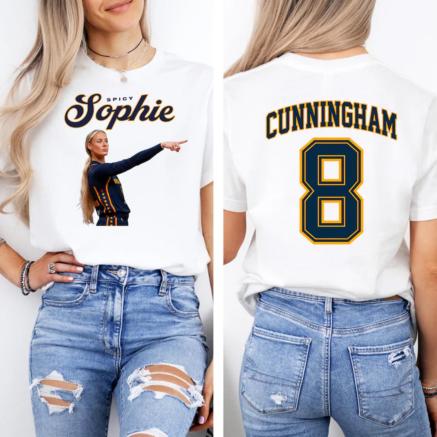 Spicy Sophie Cunningham Point Signature Shirt, Retro Front & Back Bright Shirt, Basketball Fan Tee 685743
