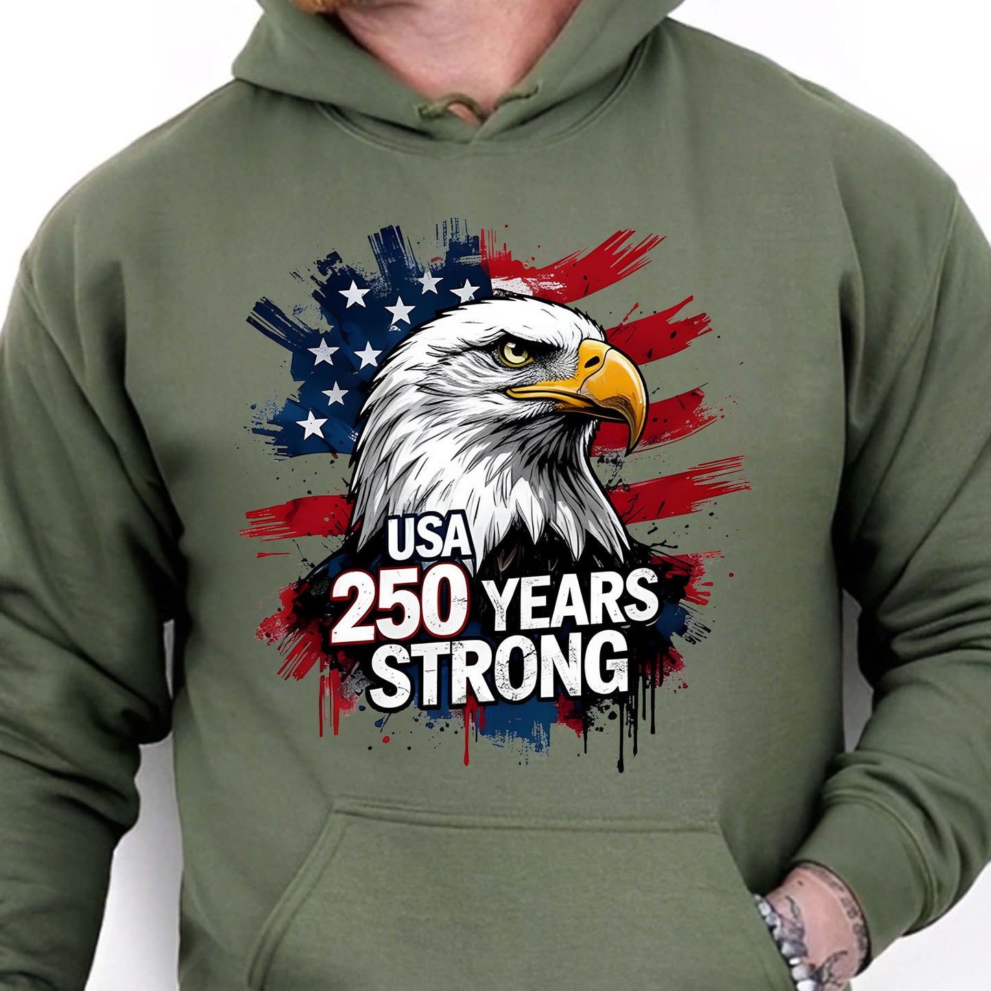 USA 250 Years Strong Dark Shirt | Patriotic Eagle US Flag 1776–2026 T-Shirt | Happy 250th Anniversary Tee 684247