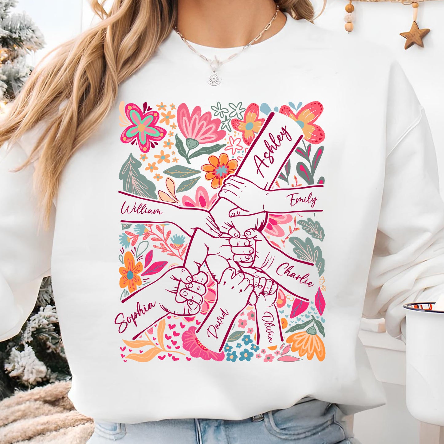 Personalized Mom Hands Flower Shirt | Custom Kids Names Shirt | Mother’s Day Gift for Mom or Grandma 684434