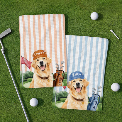 Custom Pet Photo Golf Towel, Personalized Dog Golf Towel, Dog Dad Gift, Golf Lover Gift 686402 WFD