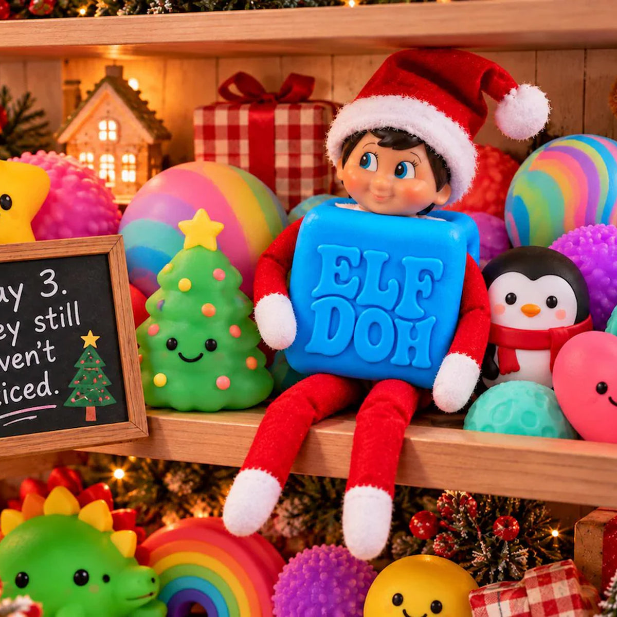 ElfDoh Squishy Elf Costume, 3D Printed Christmas Elf Outfit, Funny Squishy Inspired Elf Accessory 686603 WFD