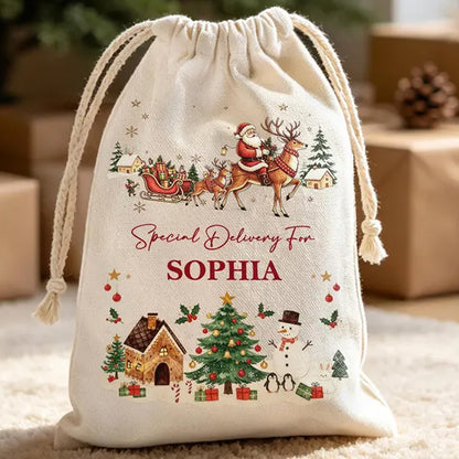 Personalized Santa Sack, Custom Name Christmas Gift Bag, Large Santa Toy Sack, Kids Christmas Gift 686720 WFD