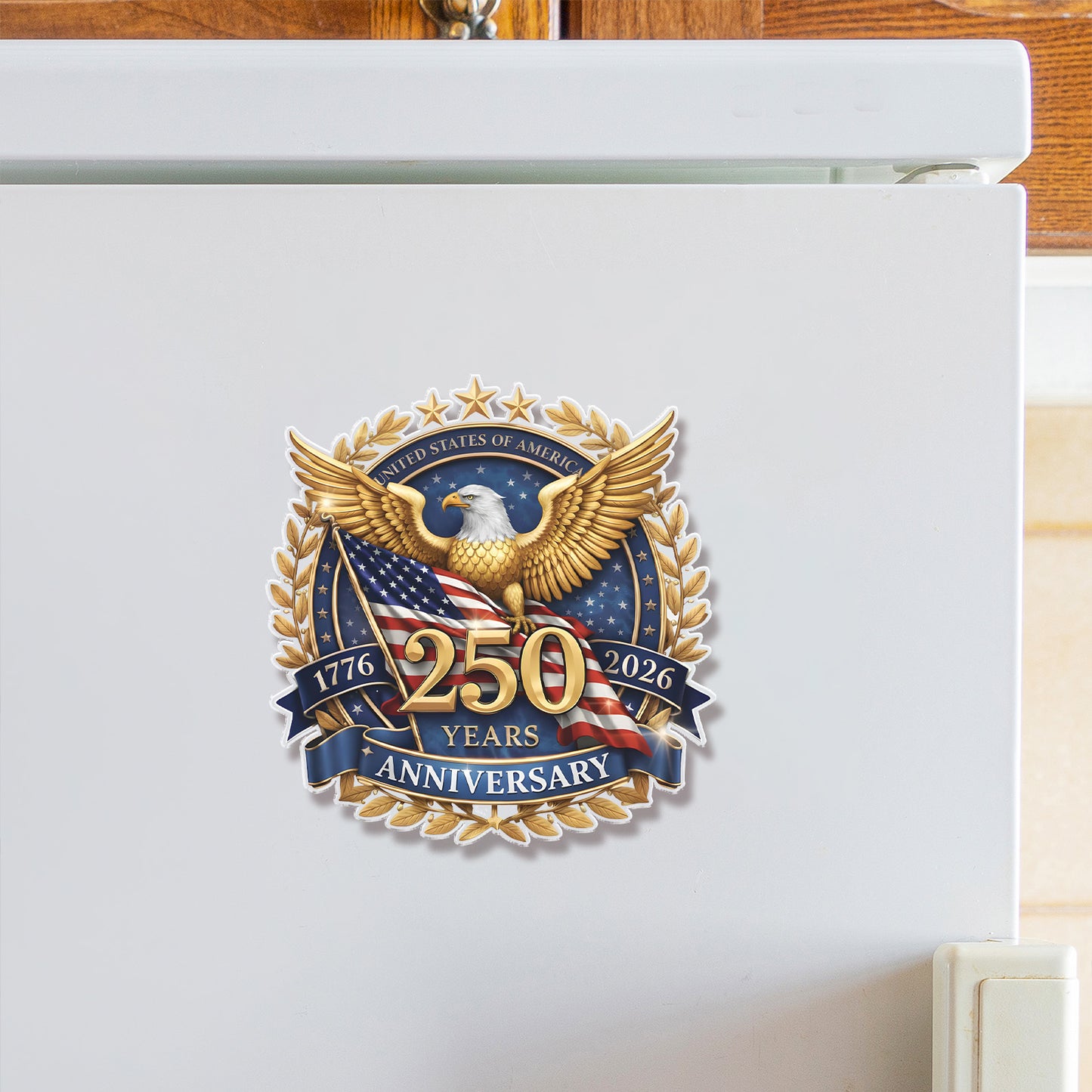USA 250 Years Anniversary Fridge Magnet, 4th of July 1776–2026, Patriotic Eagle US Flag Fridge Magnet 684223