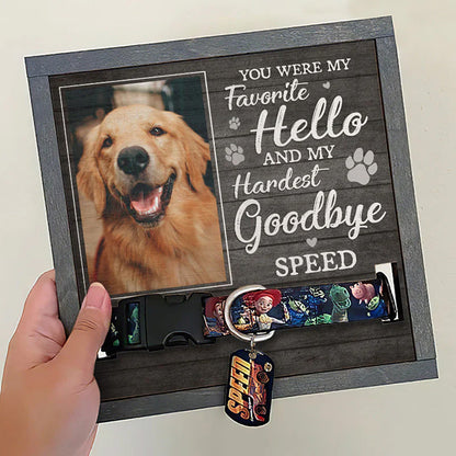 Personalized Pet Memorial Collar Frame, Custom Dog Photo Memorial Sign, Pet Loss Sympathy Gift 685584