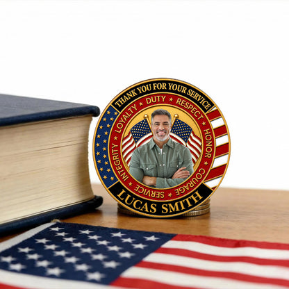 Personalized Thank You for Your Service Coin, Custom Patriotic 250 Years USA Commemorative Gift 685016
