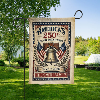Personalized 250 Years Anniversary Garden Flag | Custom Name Patriotic US Flag 1776–2026 684198