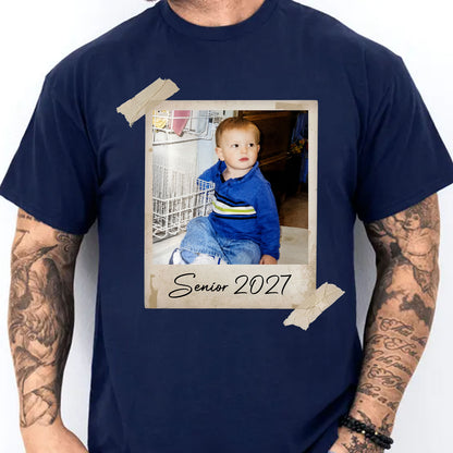 Custom Photo Senior 2027 Shirt, Personalized Back to School Gift, Graduation Tee 685689