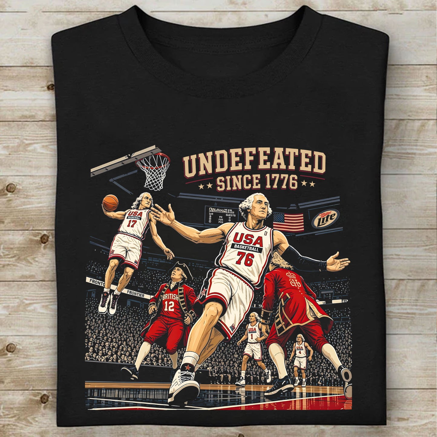 250 Years Undefeated Since 1776 Shirt, Funny Founding Fathers Basketball USA Meme 4th of July Tee 685324