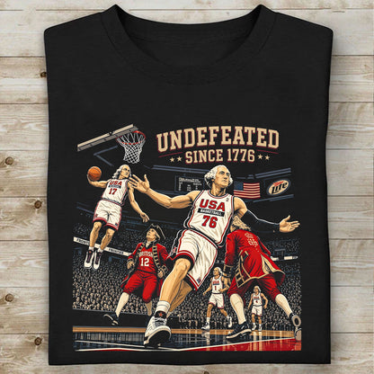 250 Years Undefeated Since 1776 Shirt, Funny Founding Fathers Basketball USA Meme 4th of July Tee 685324